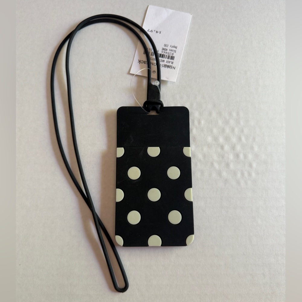 Kate Spade Black and White Dot Silicone Card Case - Picture 3 of 3